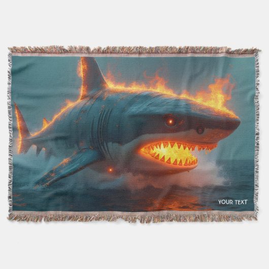 Fantasy Schattige Fire Shark Zee Deken (Voorkant)
