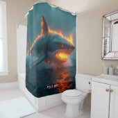 Fantasy Schattige Fire Shark Zee Douchegordijn (In situ)