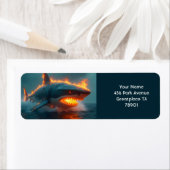 Fantasy Schattige Fire Shark Zee Etiket (Insitu)