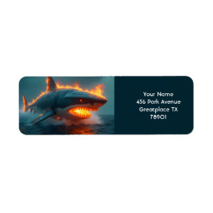 Fantasy Schattige Fire Shark Zee Etiket