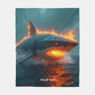 Fantasy Schattige Fire Shark Zee Fleece Deken