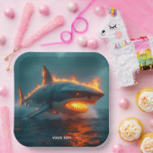 Fantasy Schattige Fire Shark Zee Papieren Bordje (Feest)