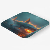 Fantasy Schattige Fire Shark Zee Papieren Bordje (Gebogen)