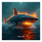 Fantasy Schattige Fire Shark Zee Perfect Poster (Voorkant)