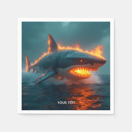 Fantasy Schattige Fire Shark Zee Servet (Voorkant)