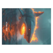 Fantasy Schattige Fire Shark Zee Tafelkleed (Voorkant (Horizontaal))