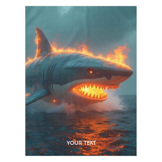 Fantasy Schattige Fire Shark Zee Tafelkleed (Voorkant)