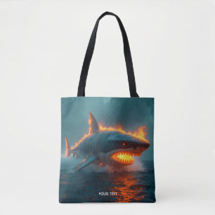 Fantasy Schattige Fire Shark Zee Tote Bag