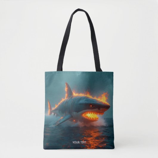 Fantasy Schattige Fire Shark Zee Tote Bag (Voorkant)