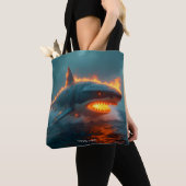 Fantasy Schattige Fire Shark Zee Tote Bag (Dichtbij)
