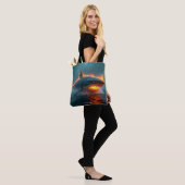 Fantasy Schattige Fire Shark Zee Tote Bag (Op model)