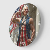 Fantasy Schattige Flag Sterk Man Grote Klok (Hoek)