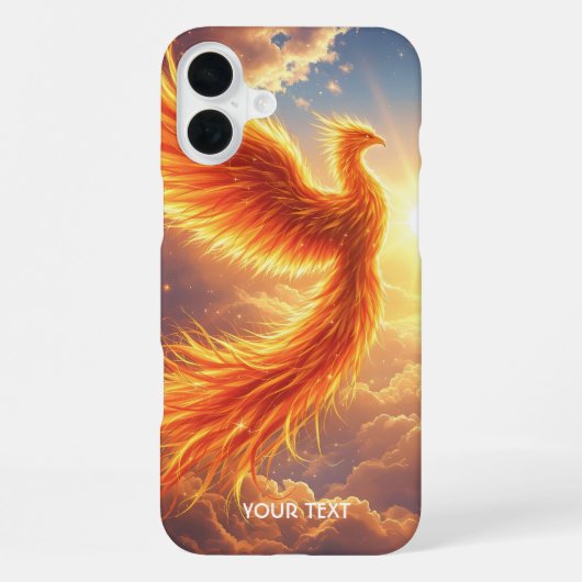 Fantasy Schattige Flaming Phoenix Rises iPhone Hoesje (Achterkant)