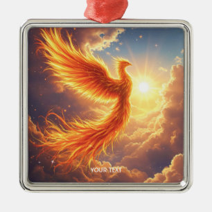 Fantasy Schattige Flaming Phoenix Rises Metalen Ornament