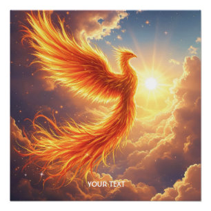 Fantasy Schattige Flaming Phoenix Rises Perfect Poster