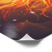 Fantasy Schattige Flaming Phoenix Rises Perfect Poster (Hoek)