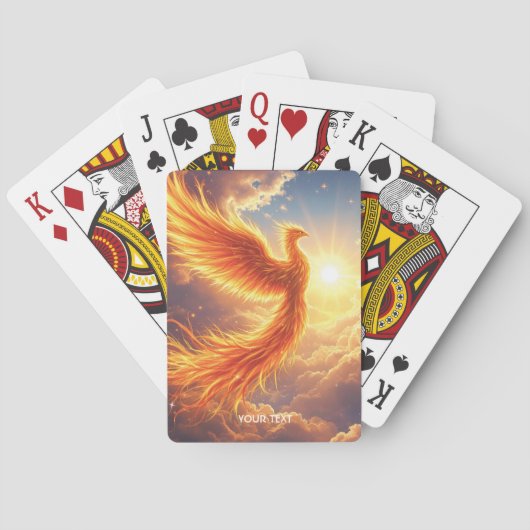 Fantasy Schattige Flaming Phoenix Rises Pokerkaarten (Achterkant)