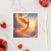 Fantasy Schattige Flaming Phoenix Rises Servet (Insitu)