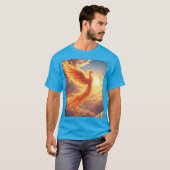 Fantasy Schattige Flaming Phoenix Rises T-shirt (Voorkant volledig)