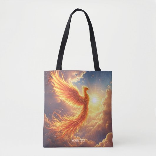 Fantasy Schattige Flaming Phoenix Rises Tote Bag (Voorkant)