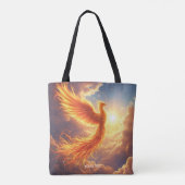 Fantasy Schattige Flaming Phoenix Rises Tote Bag (Achterkant)
