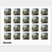 Fantasy Schattige Fles Sakura Snail Vierkante Sticker (Vel)