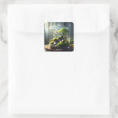 Fantasy Schattige Fles Sakura Snail Vierkante Sticker (Tas)