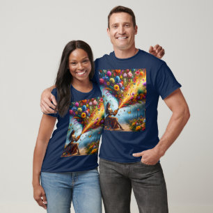 Fantasy Schattige Flowers Meisje Fles T-shirt