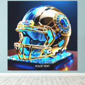 Fantasy Schattige Football Blauwhelm Canvas Afdruk (Insitu (Houten vloer))