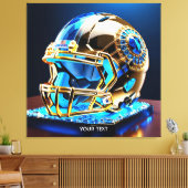 Fantasy Schattige Football Blauwhelm Canvas Afdruk (Insitu (Woonkamer))