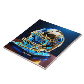 Fantasy Schattige Football Blauwhelm Tegeltje (Zijkant)