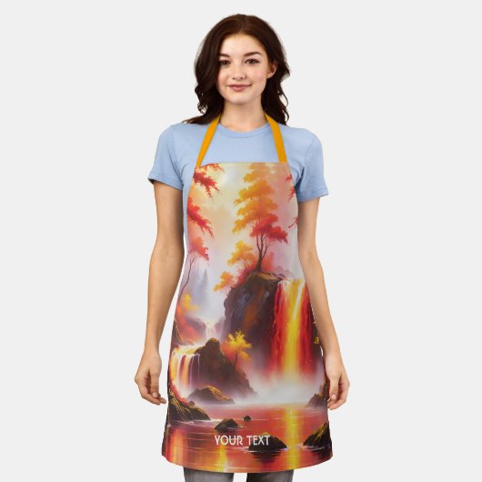 Fantasy Schattige Forest Dark Waterfall Schort (Gedragen)