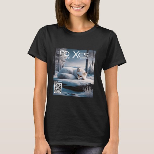 Fantasy Schattige Fox Winter Magazine T-shirt (Voorkant)