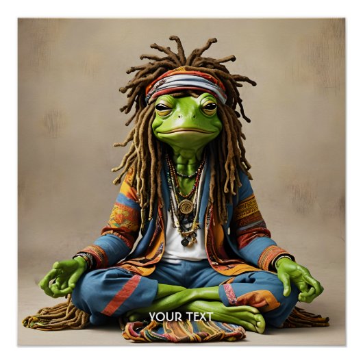 Fantasy Schattige Frog Dreads Meditatie Perfect Poster (Voorkant)