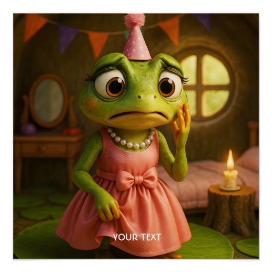 Fantasy Schattige Frog Girl Party Perfect Poster (Voorkant)