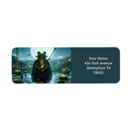 Fantasy Schattige Frog Samurai Katana Etiket (Voorkant)