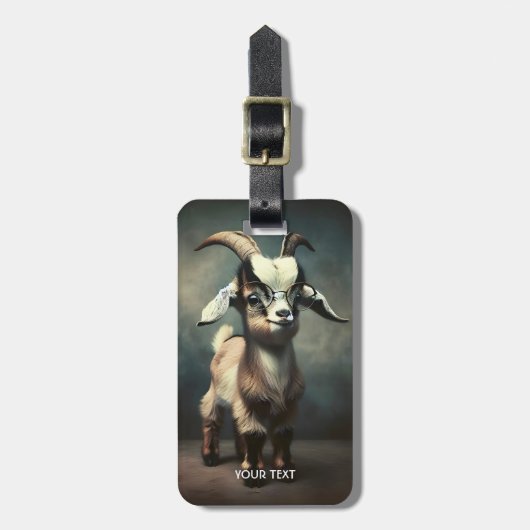Fantasy Schattige Funny Baby Goat Bagagelabel (Voorkant verticaal)