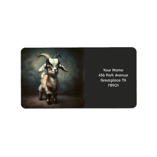Fantasy Schattige Funny Baby Goat Etiket (Voorkant)