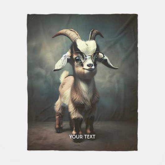 Fantasy Schattige Funny Baby Goat Fleece Deken (Voorkant)