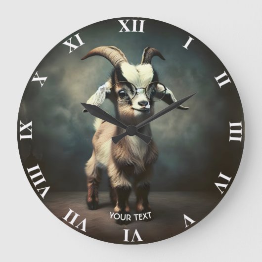 Fantasy Schattige Funny Baby Goat Grote Klok (Voorkant)
