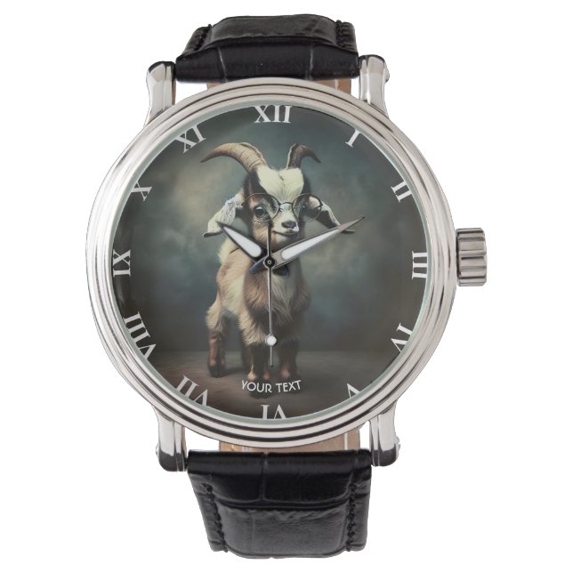 Fantasy Schattige Funny Baby Goat Horloge (Voorkant)