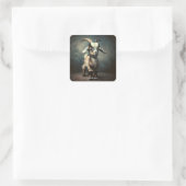 Fantasy Schattige Funny Baby Goat Vierkante Sticker (Tas)