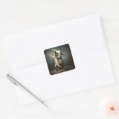 Fantasy Schattige Funny Baby Goat Vierkante Sticker (Envelop)