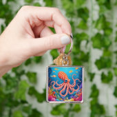 Fantasy Schattige geruit octopus Zee Sleutelhanger (Hand)