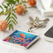 Fantasy Schattige geruit octopus Zee Sleutelhanger (Zijkant)