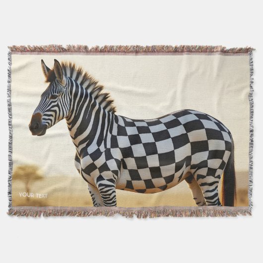 Fantasy Schattige geruit witte Zebra Deken (Voorkant)