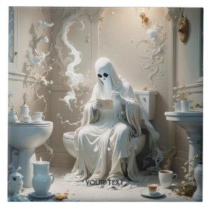 Fantasy Schattige Ghost Badkamer Papier Tegeltje