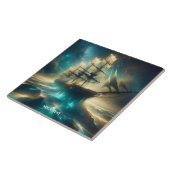 Fantasy Schattige Ghost Zee Ship Tegeltje (Zijkant)