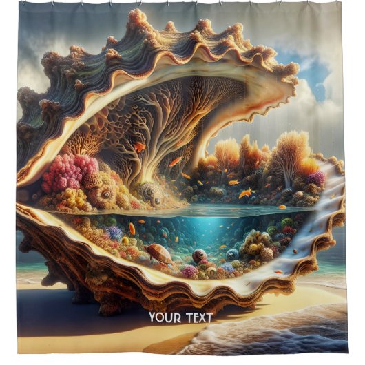 Fantasy Schattige Giant Shell Zee Douchegordijn (Voorkant)