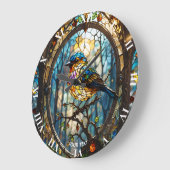 Fantasy Schattige Glas in lood Bird Grote Klok (Hoek)